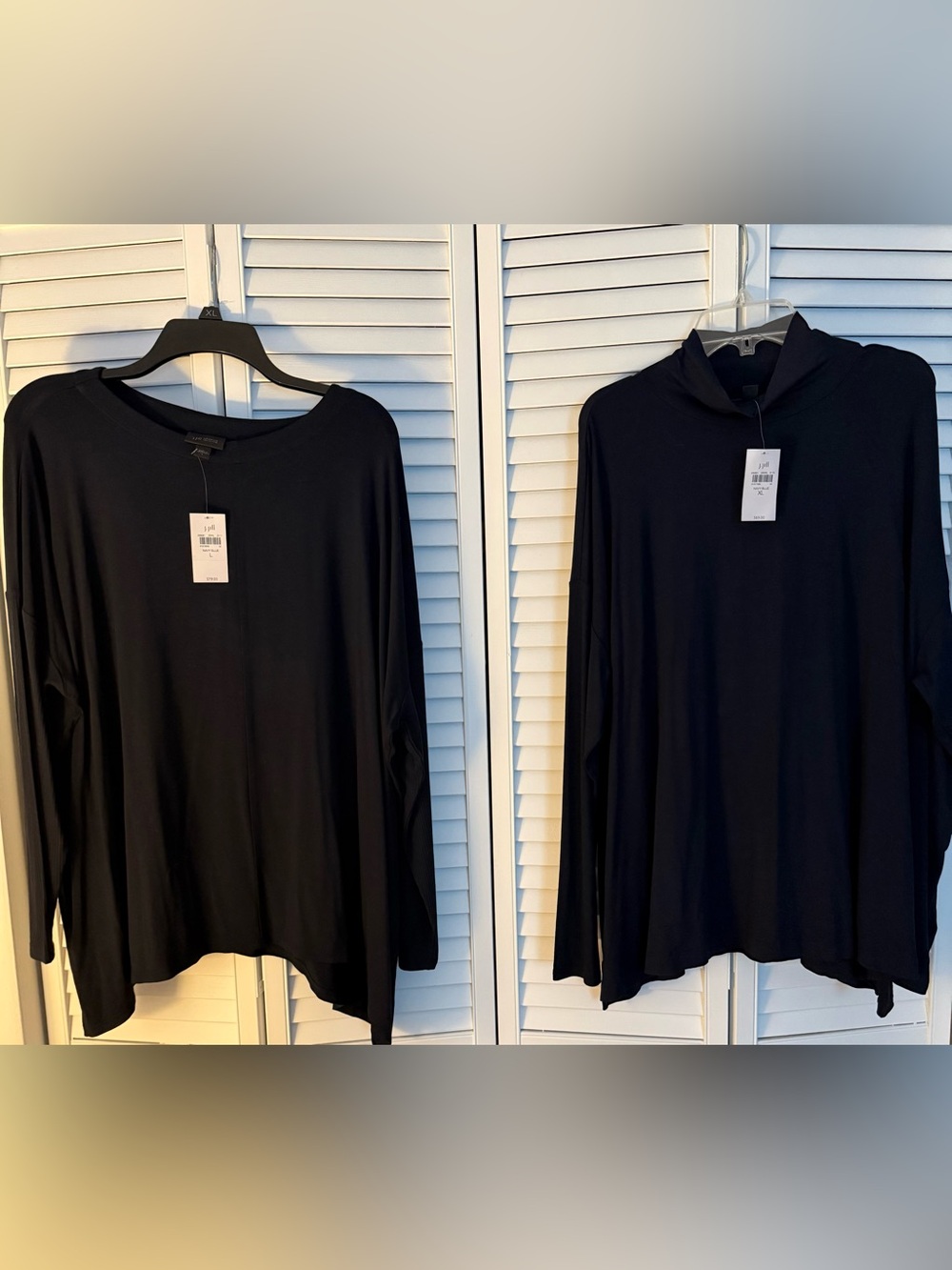 J.Jill NWT, two Wearever Collection Navy Blue tops with long sleeves